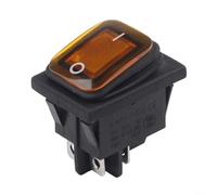 Interrupteur à bascule rectangulaire étanche IP67 DPST 20 A 250 VAC pour montage sur panneau utilisation en laboratoire et équipement de test (jaune)