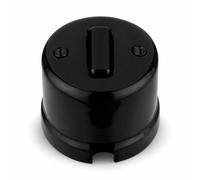 Interrupteur à bascule rétro en porcelaine - Tout-en-un - Série QR1 - Noir