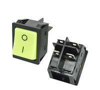 Interrupteur à bascule robuste KCD4-201 sans lumière 30 A 250 V CA ON OFF DPDT Interrupteur bipolaire unidirectionnel vert jaune noir 10 pièces(Green Actuator,20A 250VAC)