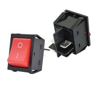 Interrupteur à bascule robuste KCD4-201 sans lumière 30 A 250 V CA ON OFF DPDT Interrupteur bipolaire unidirectionnel vert jaune noir 10 pièces(Red Actuator,20A 250VAC)