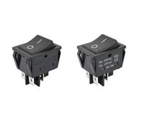 Interrupteur à bascule robuste KCD4-201 sans lumière 30 A 250 V CA ON OFF DPDT Interrupteur bipolaire unidirectionnel vert jaune noir 10 pièces(Black Actuator,20A 250VAC)