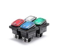 Interrupteur à bascule robuste KCD4, 4 pieds, marche/arrêt, point de contact argenté, broche en cuivre, lampe LED verte et rouge, 220 V, 30 A, 10 pièces(Red,24v)