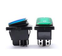 Interrupteur à bascule robuste KCD4, 50 pièces, avec contact en argent, broche en cuivre, vert et rouge, lampe LED 220 V 30 A(Blue,5v)