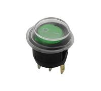Interrupteur à bascule rond 12 V for voiture, lumière LED verte, interrupteur à bascule SPST ON/OFF, meilleures ventes, commandes électriques, capuchon étanche(Green Waterproof,20pcs,220V)