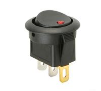 Interrupteur à bascule rond 20 A 12 V CC avec indicateur LED - pour interrupteur à bascule marche/arrêt SPST pour automobile, marine et électrique industriel (rouge)