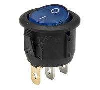 Interrupteur à bascule rond 3 broches avec lumière, diamètre 20 mm, 220 V, 12, KCD1-102N-5, 100 pièces/lot(Blu,12V LED color ray)