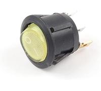 Interrupteur à bascule rond, 5/10 pièces, 23 mm de diamètre, 2/3 broches, 2/3 positions, 6 A/250 V CA, 10 A/125 V CA, avec lumière(Yellow Light Black,10 PCS)