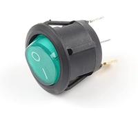 Interrupteur à bascule rond, 5/10 pièces, 23 mm de diamètre, 2/3 broches, 2/3 positions, 6 A/250 V CA, 10 A/125 V CA, avec lumière(Green Light Black,10 PCS)