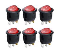 Interrupteur a Bascule Rond à 3 Bornes 2 Positions,16A 250V 10A 125V AC avec Lumière Rouge,Petit Interrupteur ON OFF,Toggle Switch,Interrupteur Bascule,Touche Basculante Ronds d'alimentation KCD1