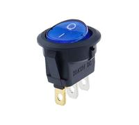 Interrupteur à bascule rond à 3 broches, 20 mm, KCD1, 12 V, 220 V, for éclairage de voiture, bouton marche/arrêt(Blue,12 V)