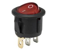 Interrupteur à bascule rond à 3 broches avec lumière, diamètre 20 mm, 220 V, 12 V, KCD1-102N-5, 100 pièces/lot(Rosso,12V LED color ray)