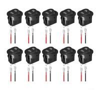Interrupteur à bascule rond adaptable pour applications 12 V DC, design SPST fiable à 2 broches pour de multiples utilisations (A-10 pièces)