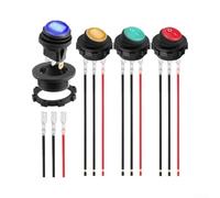 Interrupteur à bascule rond étanche 12 V avec indicateur LED conçu pour les véhicules marins, camping-cars, bateaux et véhicules hors route (jaune)