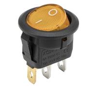 Interrupteur à bascule rond KCD1-102N-8 perforé, diamètre 20 mm, 3 broches, marche/arrêt, avec voyant lumineux 220 V/12 V, 10 pièces(Yellow,220 V)