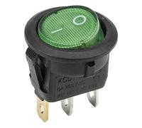 Interrupteur à bascule rond KCD1-102N-8 perforé, diamètre 20 mm, 3 broches, marche/arrêt, avec voyant lumineux 220 V/12 V, 10 pièces(Green,12 V)