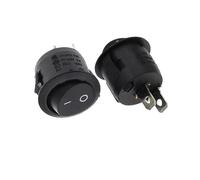Interrupteur à bascule rond ON/OFF avec LED, rétroéclairage LED, for tableau de bord de voiture, bateau ou fourgonnette, 12 V/24 V / 6 A, 250 V / 10 A, 125 V, 2/3/4 broches, pas de 20 mm.(Black)