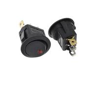 Interrupteur à bascule rond ON/OFF avec LED, rétroéclairage LED, for tableau de bord de voiture, bateau ou fourgonnette, 12 V/24 V / 6 A, 250 V / 10 A, 125 V, 2/3/4 broches, pas de 20 mm.(WHITE)