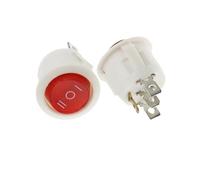 Interrupteur à bascule rond ON/OFF avec LED, rétroéclairage LED, for tableau de bord de voiture, bateau ou fourgonnette, 12 V/24 V / 6 A, 250 V / 10 A, 125 V, 2/3/4 broches, pas de 20 mm.(SKY BLUE)