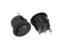 Interrupteur à bascule rond ON/OFF avec LED, rétroéclairage LED, for tableau de bord de voiture, bateau ou fourgonnette, 12 V/24 V / 6 A, 250 V / 10 A, 125 V, 2/3/4 broches, pas de 20 mm.(Blue)