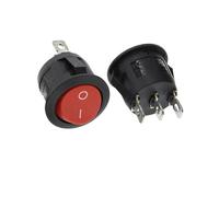 Interrupteur à bascule rond ON/OFF avec LED, rétroéclairage LED, for tableau de bord de voiture, bateau ou fourgonnette, 12 V/24 V / 6 A, 250 V / 10 A, 125 V, 2/3/4 broches, pas de 20 mm.(Gold)