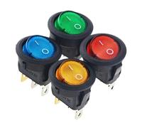 Interrupteur à bascule rond rouge à 3 broches, 2 positions, marche/arrêt, 20 A, 12 V, for bateau, avec remplacement à faire soi-même, 8 pièces, KCD1(8pcs Red)