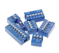 Interrupteur à bascule rouge et bleu, espacement de 2,54 mm, cadran DIP, commutateur de code 1 2 3 4 5 6 7 8 9 10 12 broches, interrupteur rapide, 20 pièces(Blue,10pcs 9p)