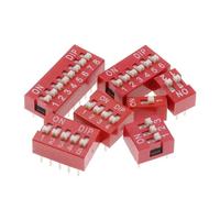 Interrupteur à bascule rouge et bleu, espacement de 2,54 mm, cadran DIP, commutateur de code 1 2 3 4 5 6 7 8 9 10 12 broches, interrupteur rapide, 20 pièces(Red,10pcs 4p)