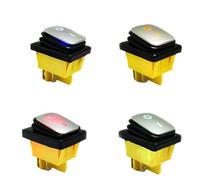 Interrupteur à bascule scellé robuste à 4 broches T85, marche/arrêt, 30A/250V 16A/250V, avec Led 12V 24V 110V 220V 380V, peinture argentée, 1 pièce(Blue-single,6 V)