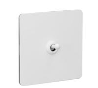 Interrupteur à Bascule Simple Blanc SEAFRONT Bords Carrés AC250V Acier Inoxydable Panneau Électroplate Blanc Pur pour L'élévation