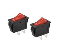 Interrupteur à bascule SOURCING MAP Interrupteur Bateau Rouge 2-broche ON/OFF AC 250V/16A 2Pcs