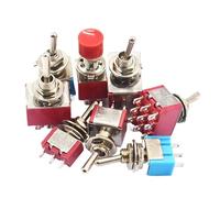 Interrupteur à bascule Twist Shake Rocker Arm MTS-102 103 202 ON-OFF 3 positions Reset 2P/3P Rouge/Bleu 3/6 broches Test DIY 10 pièces(MTS-402 12Pin2P Red)