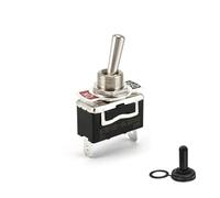 Interrupteur à bascule universel à bascule for bateau, 2 broches, SPST ON/OFF, interrupteurs à bascule en douceur avec botte étanche(Black)