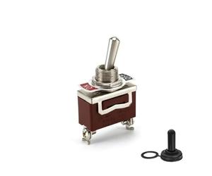 Interrupteur à bascule universel à bascule for voiture, 2 broches, 2 positions, SPST ON/OFF, interrupteurs à bascule en douceur avec botte étanche(Red)