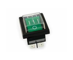 Interrupteur à bascule vert avec couvercle étanche, 4 broches DPST ON/OFF, 16 A 250 V AC, pour appareils commerciaux et équipements industriels