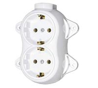 Interrupteur à bascule vintage en saillie - Rond - Rétro - Interrupteur série (2 positions, blanc)