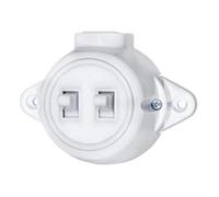 Interrupteur à bascule vintage - Montage en saillie - Rond - Rétro - Interrupteur série - Blanc