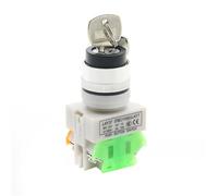 Interrupteur à bouton 22 mm LAY37-11Y2/LAY37-20Y3 avec clé 2 positions 3 positions 10 A 660 V Sélecteur de verrouillage autobloquant 1 pièce(2 Position,1NO 1NC)