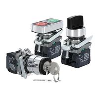 Interrupteur à bouton 22 mm XB4-BD21 BD33 BD23 BG21 BG33 1NO/2NO/1NO1NC 2/3 positions, bouton de sélection utobloquant, interrupteur à double bouton-poussoir(DVPEN01-SL,2NO,110V)