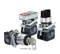 Interrupteur à bouton 22 mm XB4-BD21 BD33 BD23 BG21 BG33 1NO/2NO/1NO1NC 2/3 positions, bouton de sélection utobloquant, interrupteur à double bouton-poussoir(DVPCOPM-SL,1NO,380V)