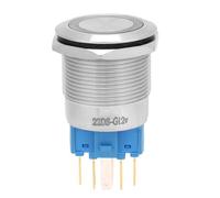 Interrupteur à Bouton 22mm, 20 Pièces, Tête Anneau Plate Verte, Verrouillage Automatique en Acier Inoxydable - Étanche IP65, Commutation Stable, Usage Industriel (Verte)