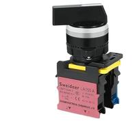 Interrupteur à bouton avec LED 22 mm 1NO/2NO/1NO1NC 2/3 positions autobloquant longue poignée interrupteur rotatif avec lumière 10 A rouge vert(Blue Light.White Light,1NO1NC_3 POSITION SELF-LOCK_12V)