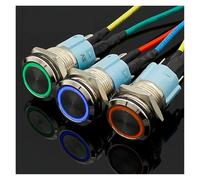Interrupteur à bouton d'alimentation LED en métal, 16 mm, rouge, bleu, jaune, vert, blanc, 3 V, 5 V, 12 V, 24 V, 220 V(Red,12V)