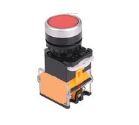 Interrupteur à bouton d'alimentation rond LA38 de 22 mm, interrupteur à bouton instantané 1NO/1NC avec voyant, indicateur LED 220 V(Pink,Self Lock)