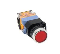 Interrupteur à bouton d'alimentation rond LA38 de 22mm, interrupteur à bouton instantané 1NO/1NC avec lumière, indicateur 220(Red)