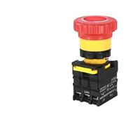 Interrupteur à bouton d'arrêt d'urgence en forme de champignon, 22mm, avec lumière, interrupteur d'alimentation, commande de démarreur électrique, 220V, 10A NC(Stop with light,1NO1NC,12 V)