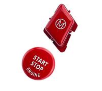 Interrupteur à bouton de voiture Compatible Avec BMW Série 3 E90 E92 E93 M3 2007 2008 2009 2010 2011 2012 2013 Cache Du Bouton De Démarrage/arrêt Du Moteur Et Du Bouton M Au Volant(Bright Red)