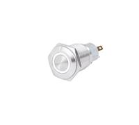 Interrupteur à bouton en métal 12 mm 16 22 LED 220 V petit marche/arrêt 19 auto-récupération Verrouillage automatique Étanche IP65(White-F,16MM_MOMENTARY_3-6V)