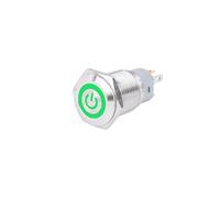 Interrupteur à bouton en métal 12 mm 16 22 LED 220 V petit marche/arrêt 19 auto-récupération Verrouillage automatique Étanche IP65(Green-FP,22MM_LATCHING_3-6V)