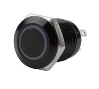 Interrupteur à bouton en métal 12 mm - Bouton poussoir momentané, normalement ouvert, 3-220 V, 3 A, étanche avec joint en caoutchouc, pour intérieur et extérieur, option de lumière LED rouge/vert