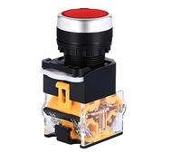 Interrupteur à bouton Interrupteur à bouton-poussoir de réinitialisation autobloquant rond 1NO/1NC instantané avec indicateur LED lumineux Auto-récupération(LA38-11D Red,5PCS,Self-reset)